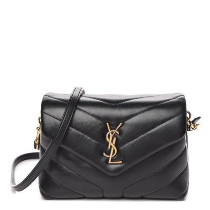 Saint Laurent Calfskin Y Quilted Monogram Toy Loulou Crossbody Bag Black 1 of 11
