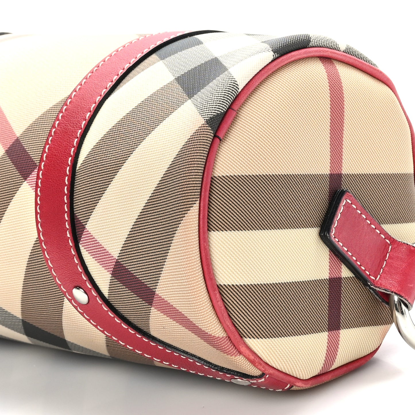 Nova Check Barrel Bag Red