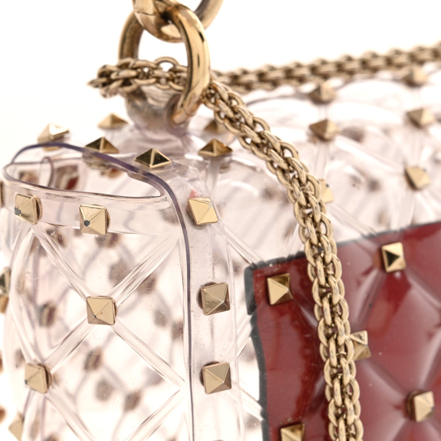 PVC Medium Rockstud Spike Shoulder Bag