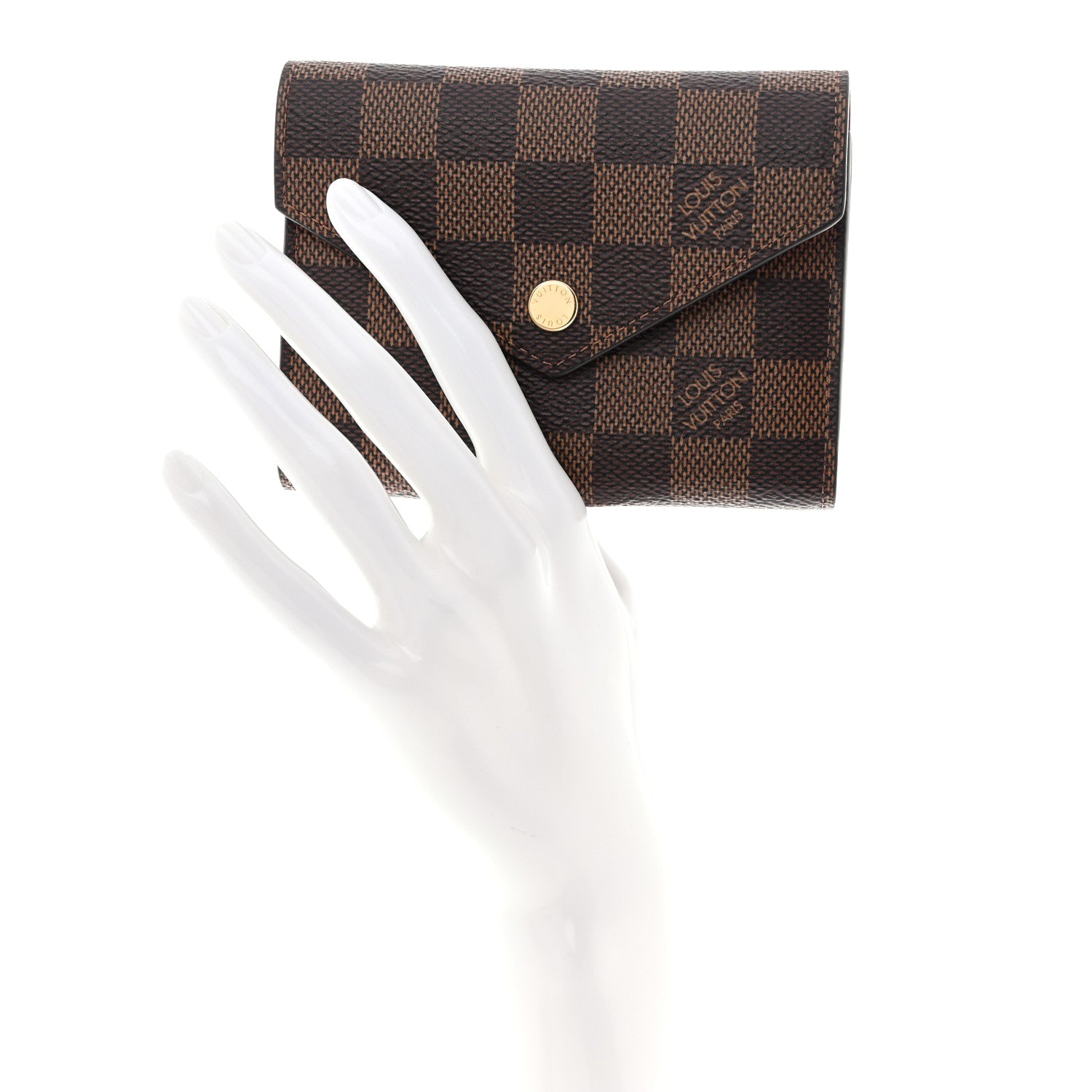 Louis Vuitton Damier Ebene Victorine Wallet Red 2 of 9