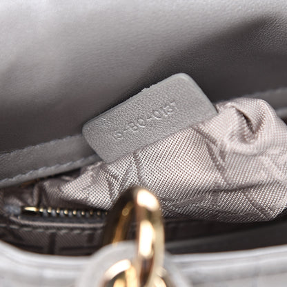 Christian Dior Metallic Lambskin Cannage Mini Lady Dior Grey 7 of 10