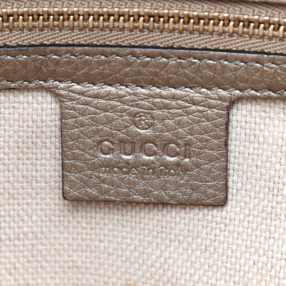 Gucci Metallic Pebbled Calfskin Medium Soho Chain Shoulder Bag Golden Beige 6 of 9