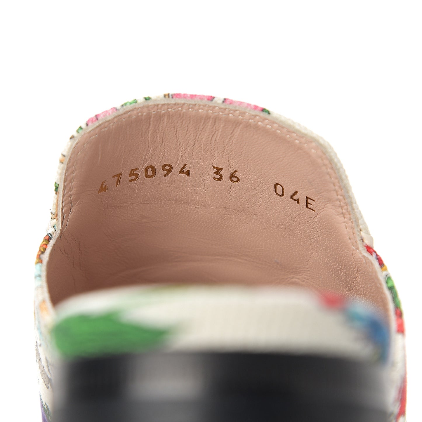 Canvas Flora Womens Princetown Slippers 36 White Multicolor