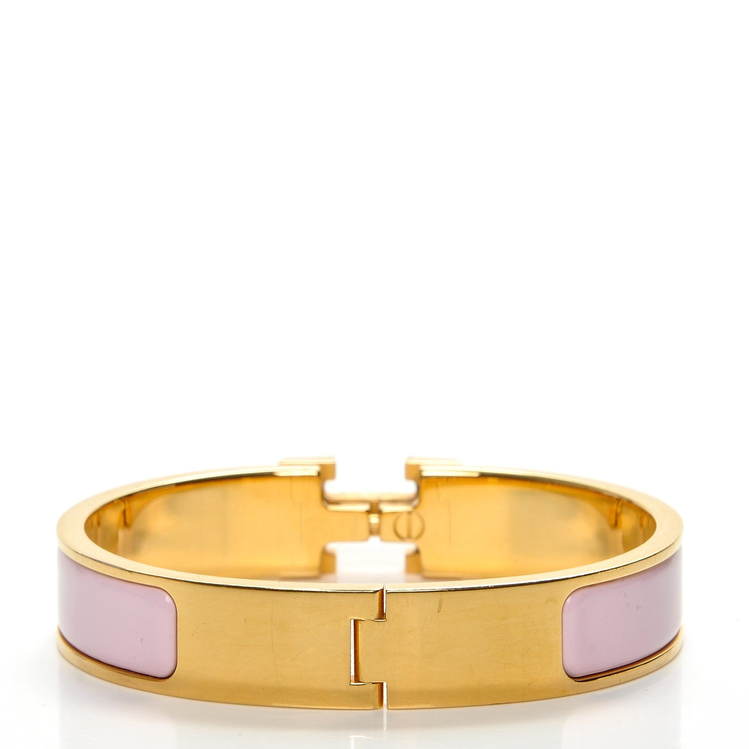 Hermes Enamel Narrow Clic Clac H Bracelet PM Rose Dragee 3 of 5