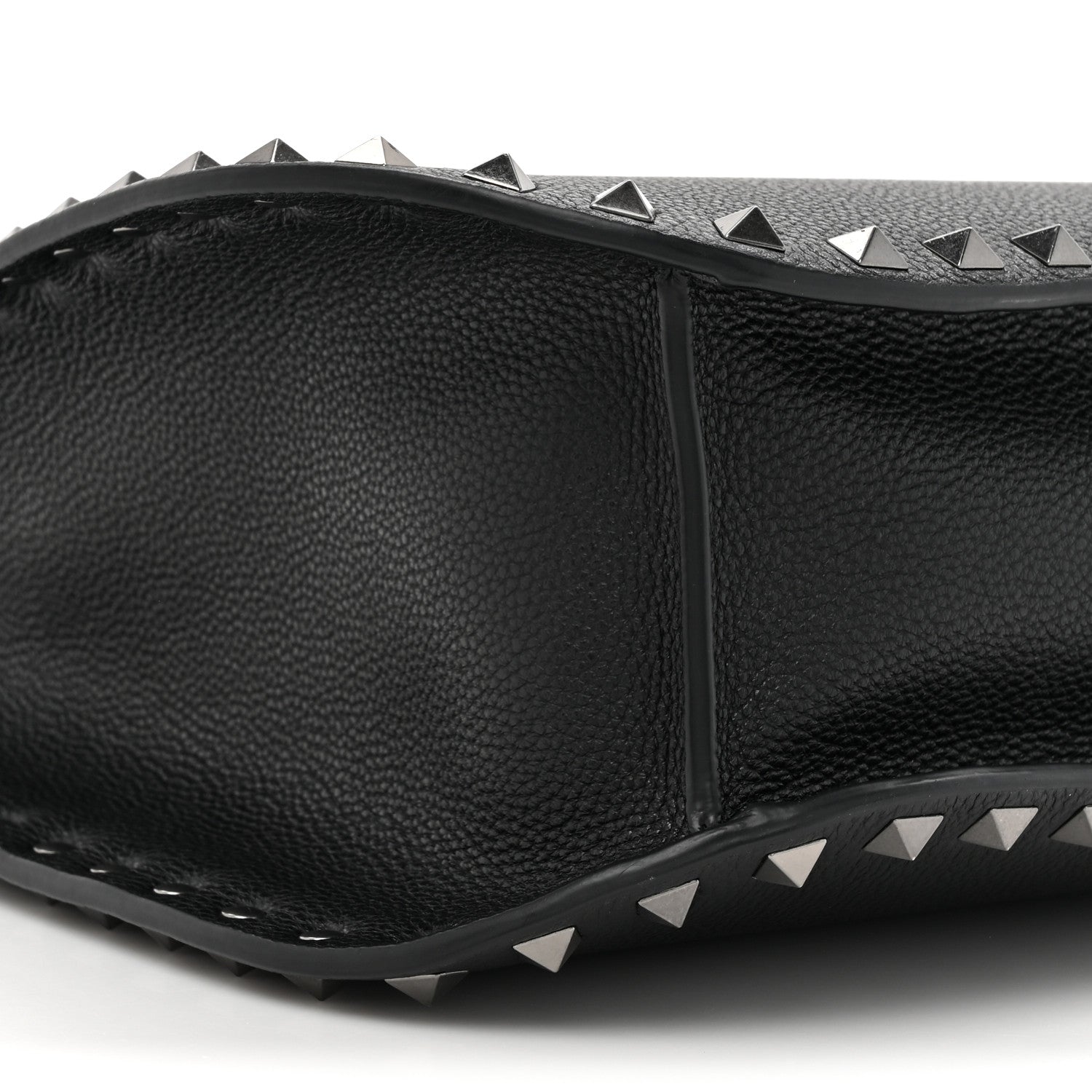 Valentino Garavani Pebbled Calfskin Rockstud Hobo Black 9 of 10