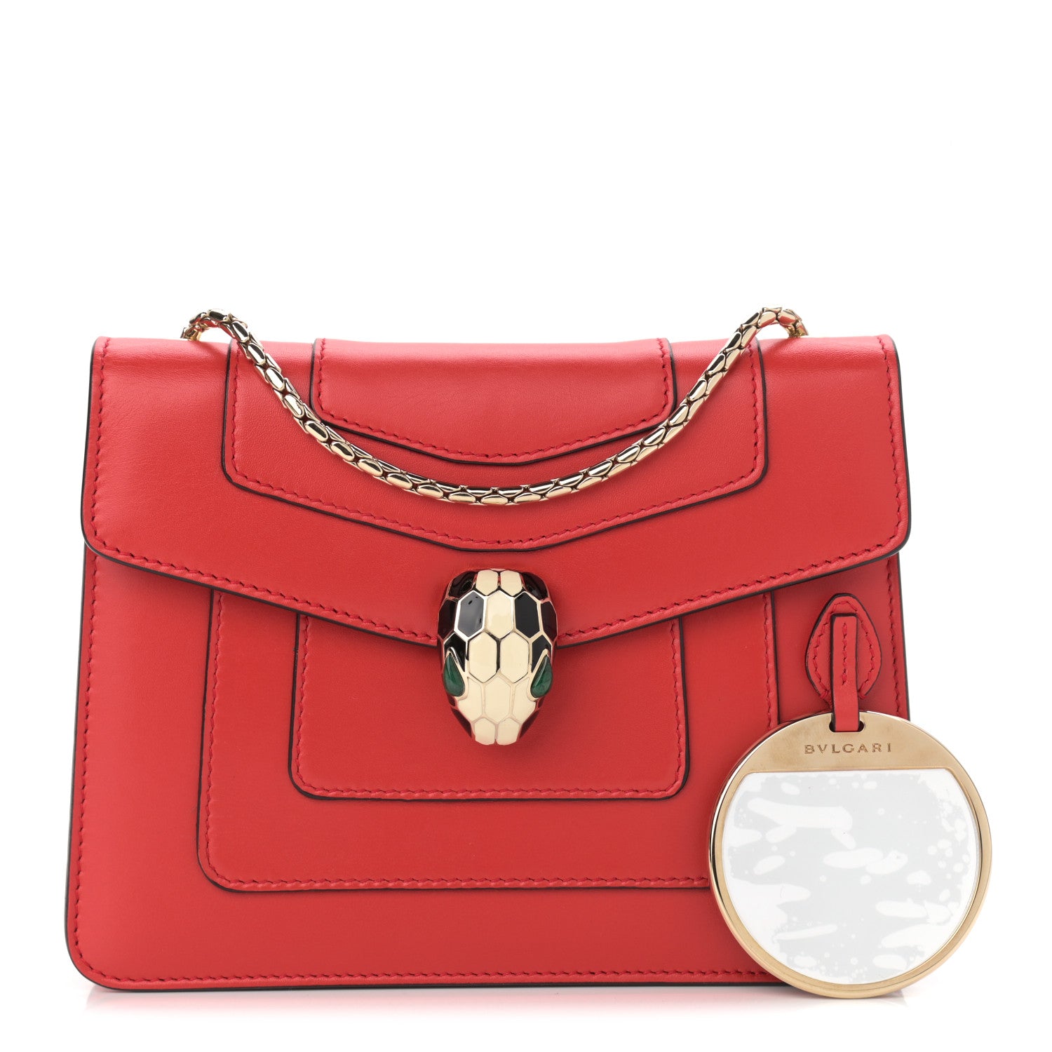 Bulgari Calfskin Serpenti Forever Crossbody Bag Red 1 of 10