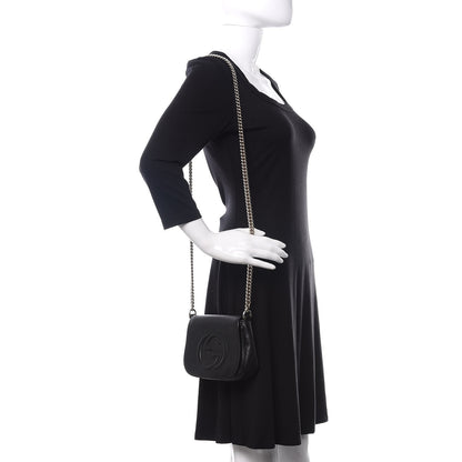 Gucci Pebbled Calfskin Small Soho Flap Crossbody Black 2 of 10