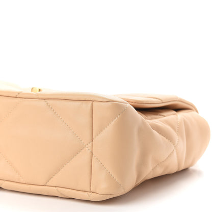 Chanel Lambskin Quilted Large Chanel 19 Flap Beige 6 of 9