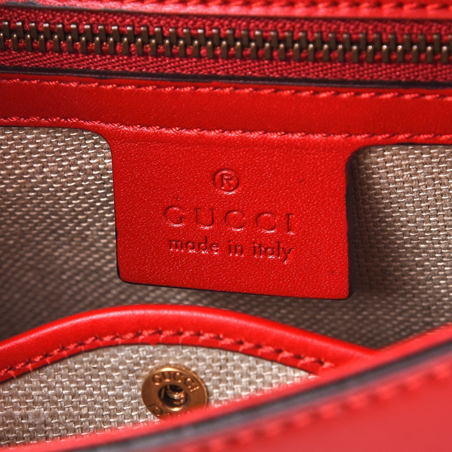 Gucci Ruinart Calfskin Medium Lady Web Shoulder Bag Hibiscus Red 7 of 9