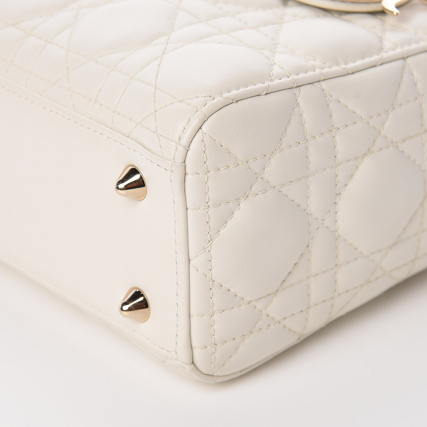 Lambskin Cannage Small My Lady Dior White
