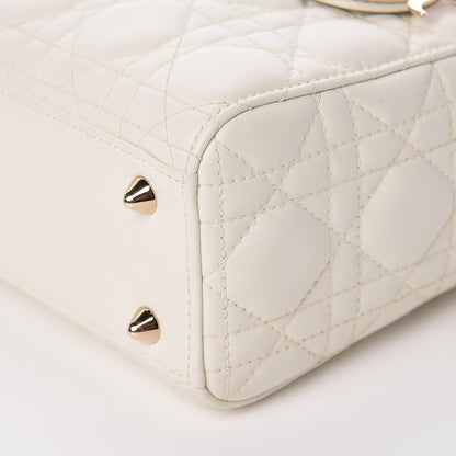 Christian Dior Lambskin Cannage Small My Lady Dior White 6 of 11