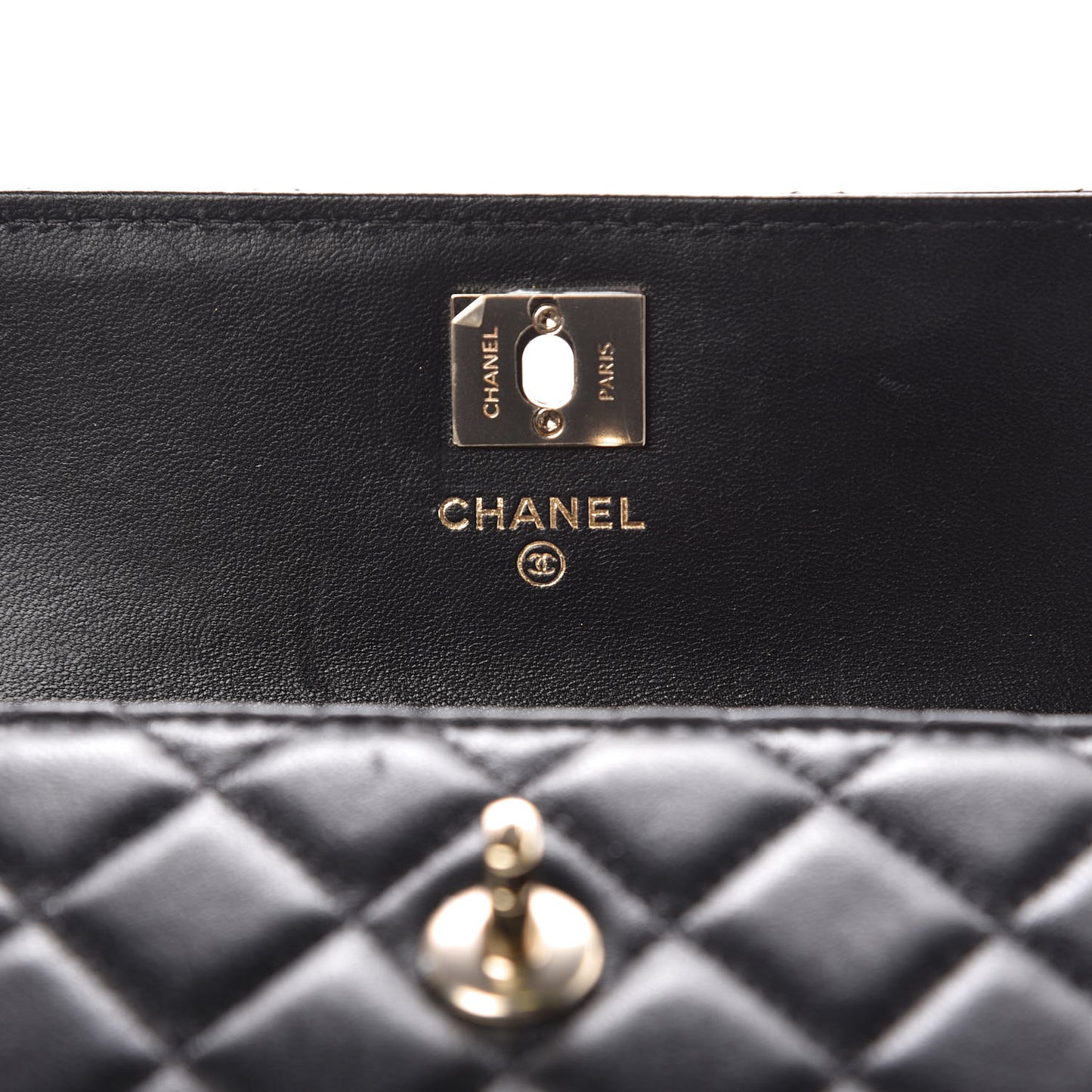 Lambskin Quilted Mini Trendy CC Wallet On Chain WOC Black
