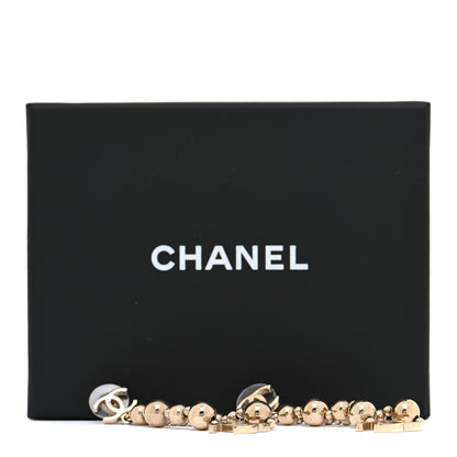 Chanel Metal CC Bead Drop Earrings Gold 8 of 8