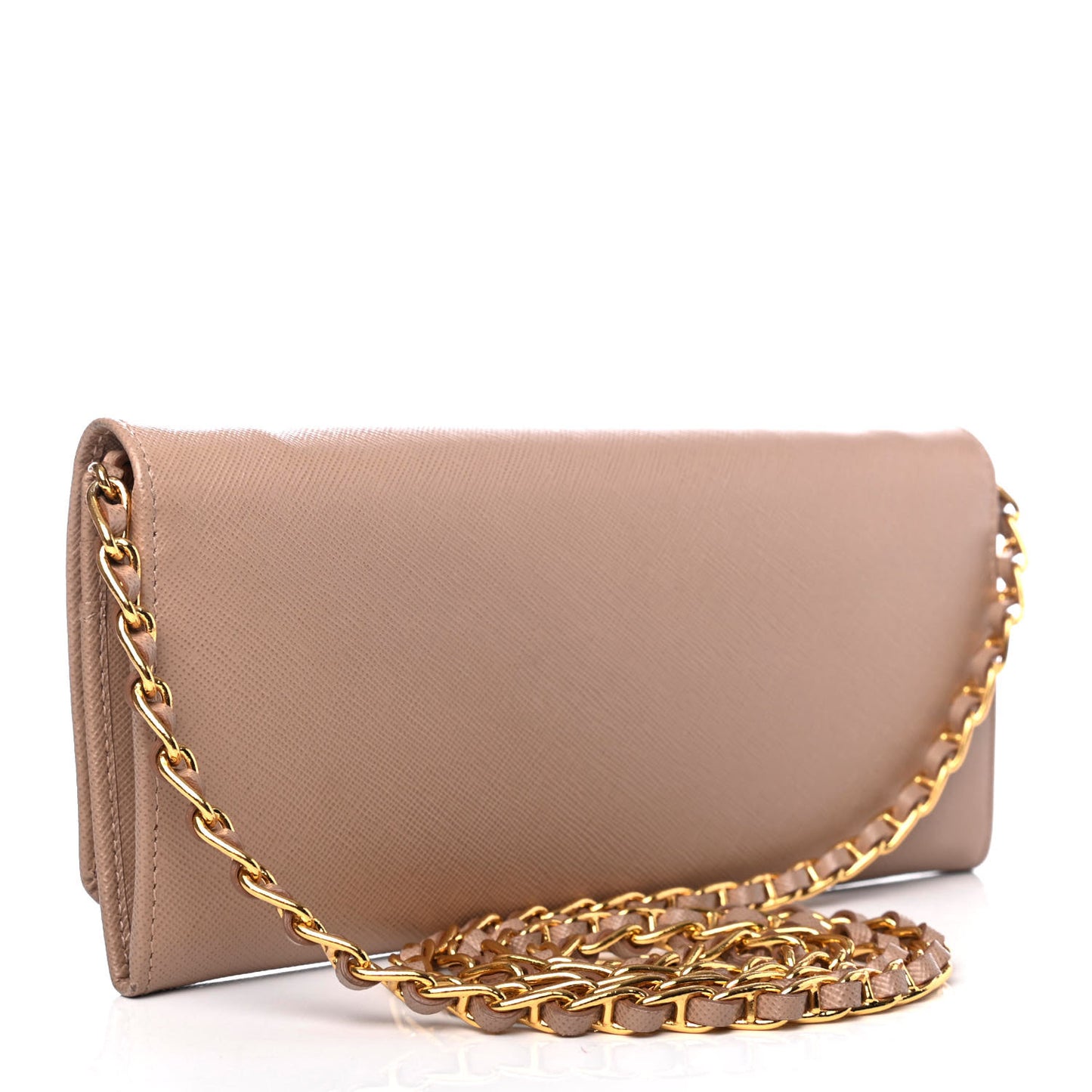 Saffiano Metal Oro Chain Wallet Cammeo