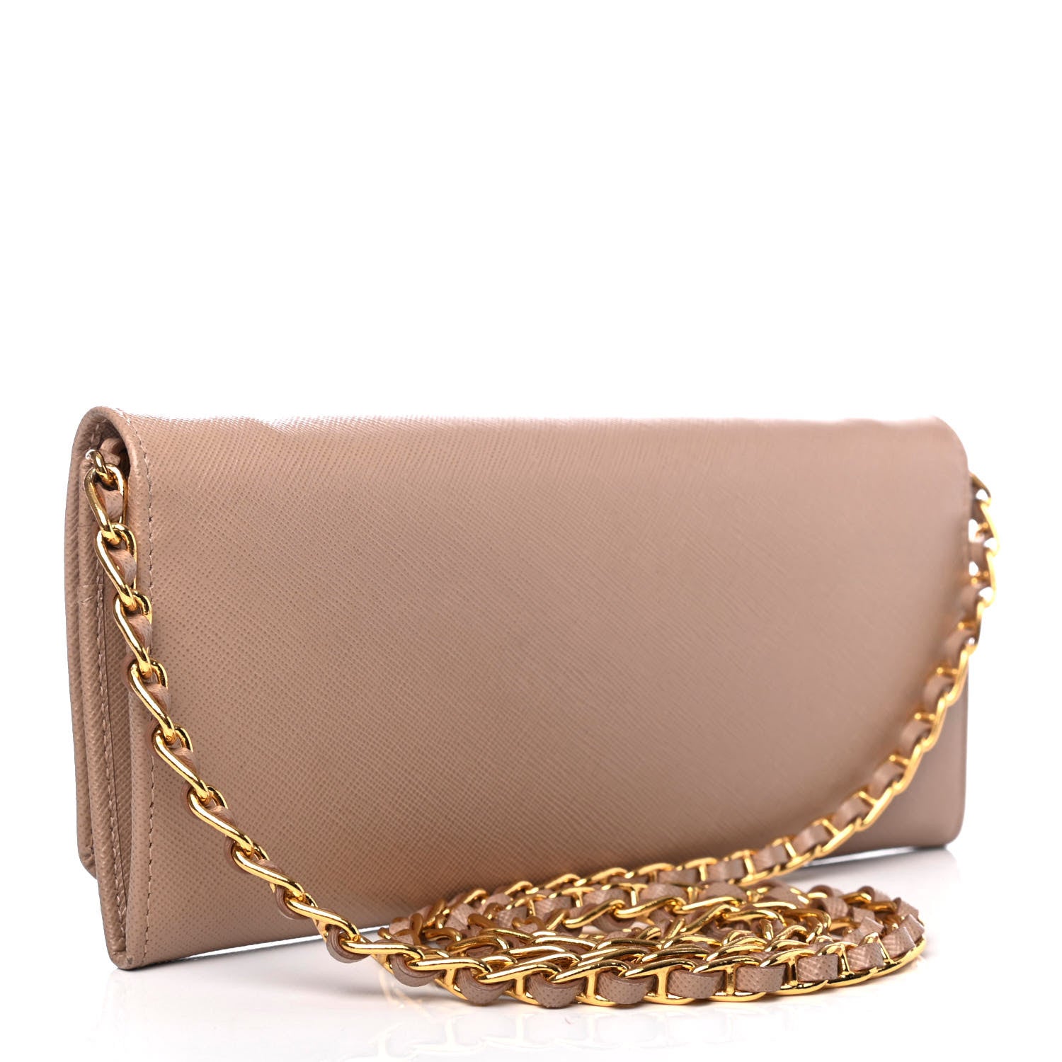 Prada Saffiano Metal Oro Chain Wallet Cammeo 2 of 4