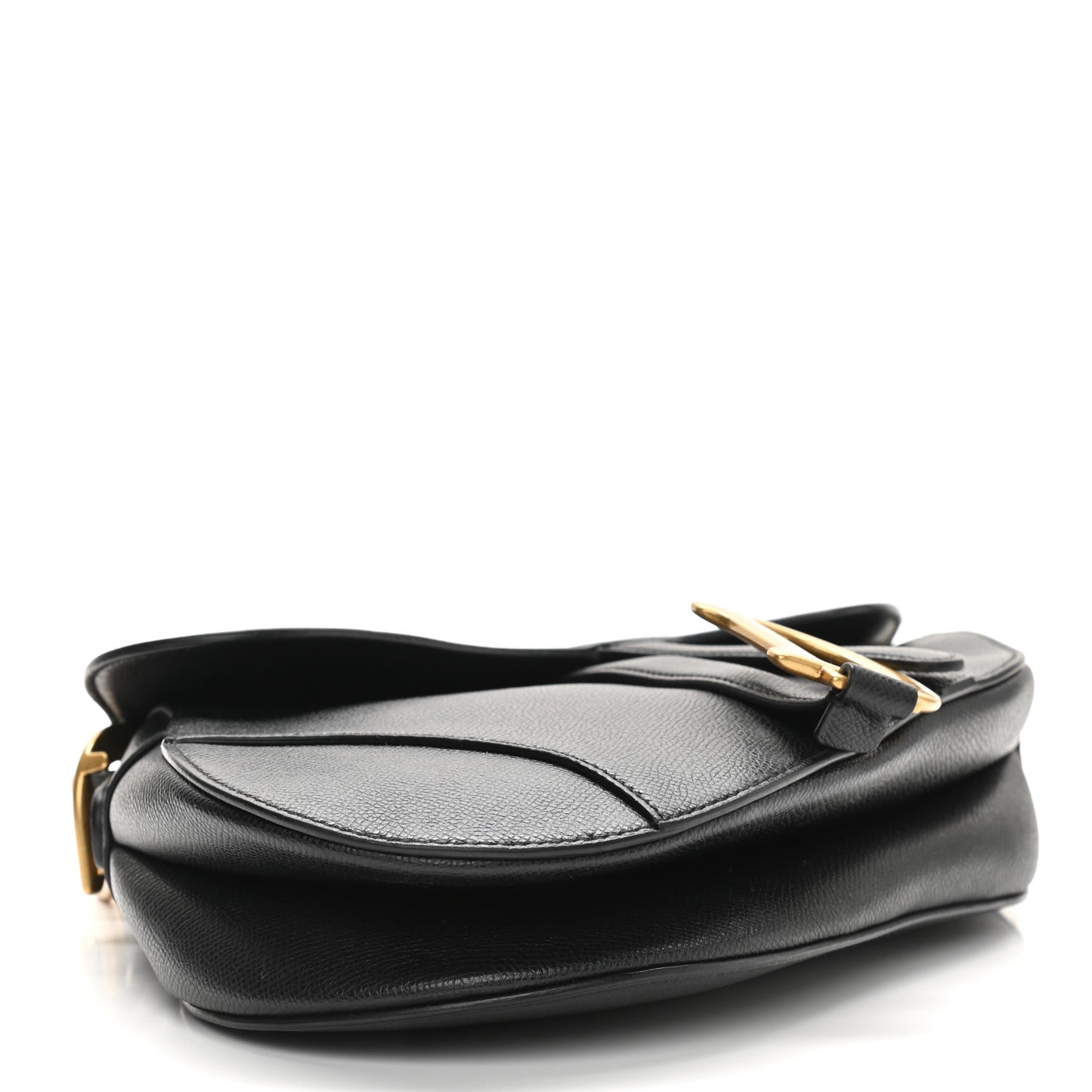 Grained Calfskin Saddle Bag Black