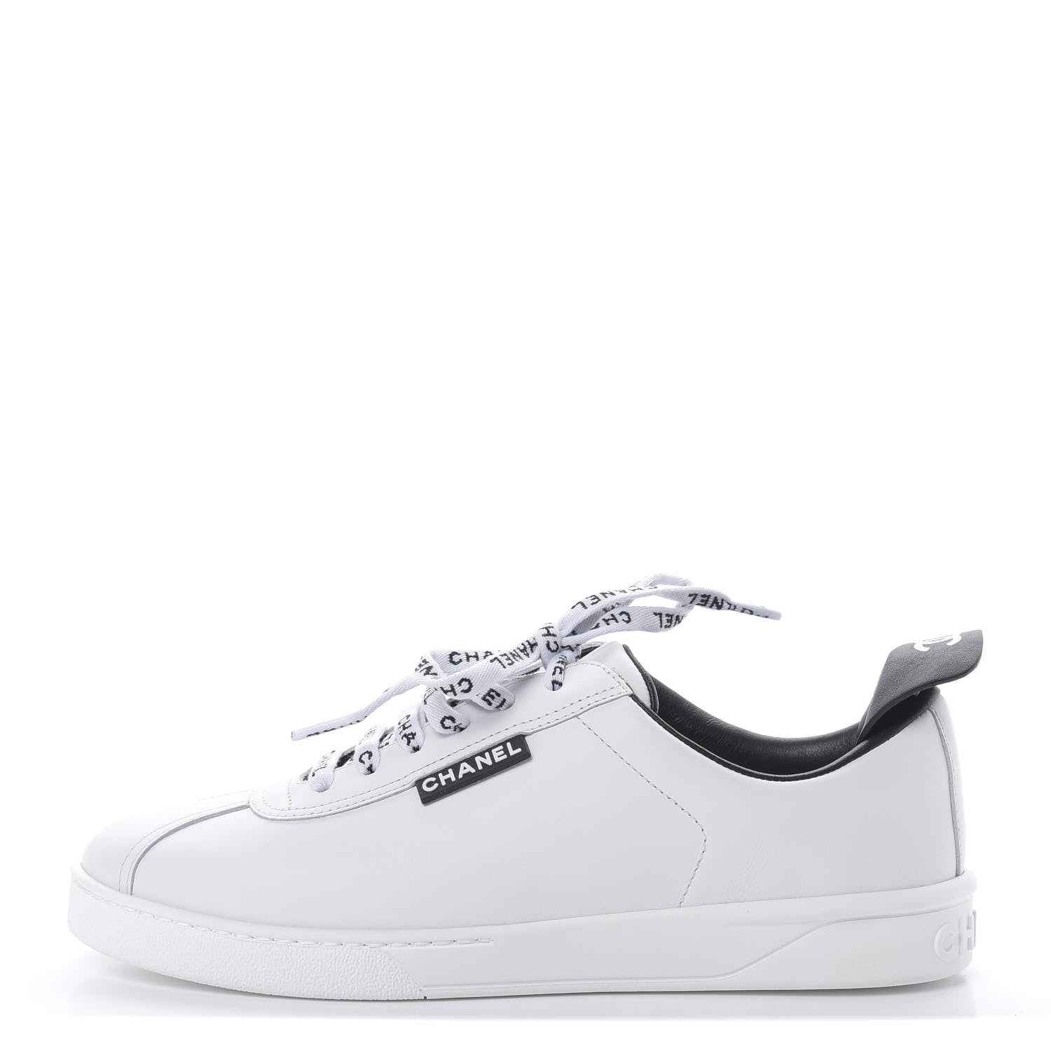 Chanel Calfskin CC Sneakers 38 White 1 of 9