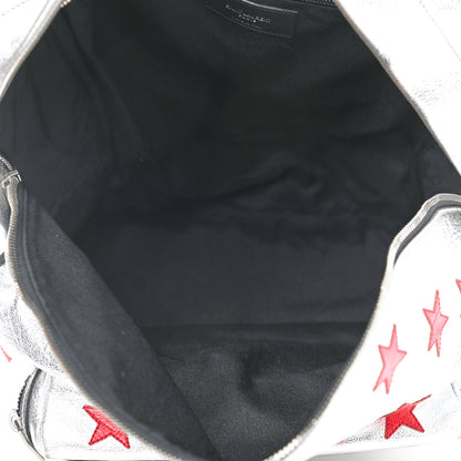 Saint Laurent Metallic Buffalo Star Hunting Backpack Silver Red 5 of 14