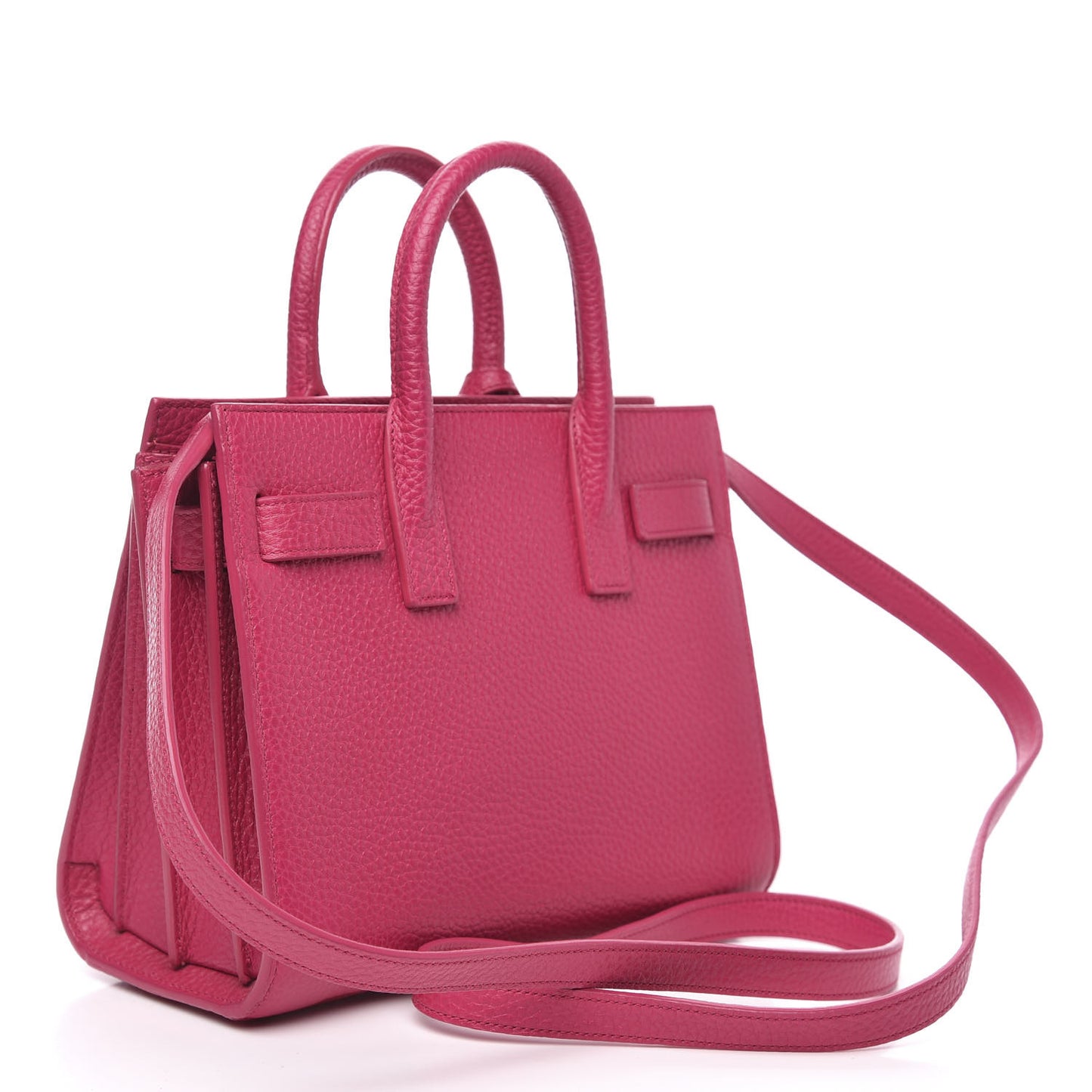 Grained Calfskin Nano Sac De Jour Fuchsia