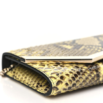 Jimmy Choo Snakeskin Embossed Chain Clutch 8 of 9