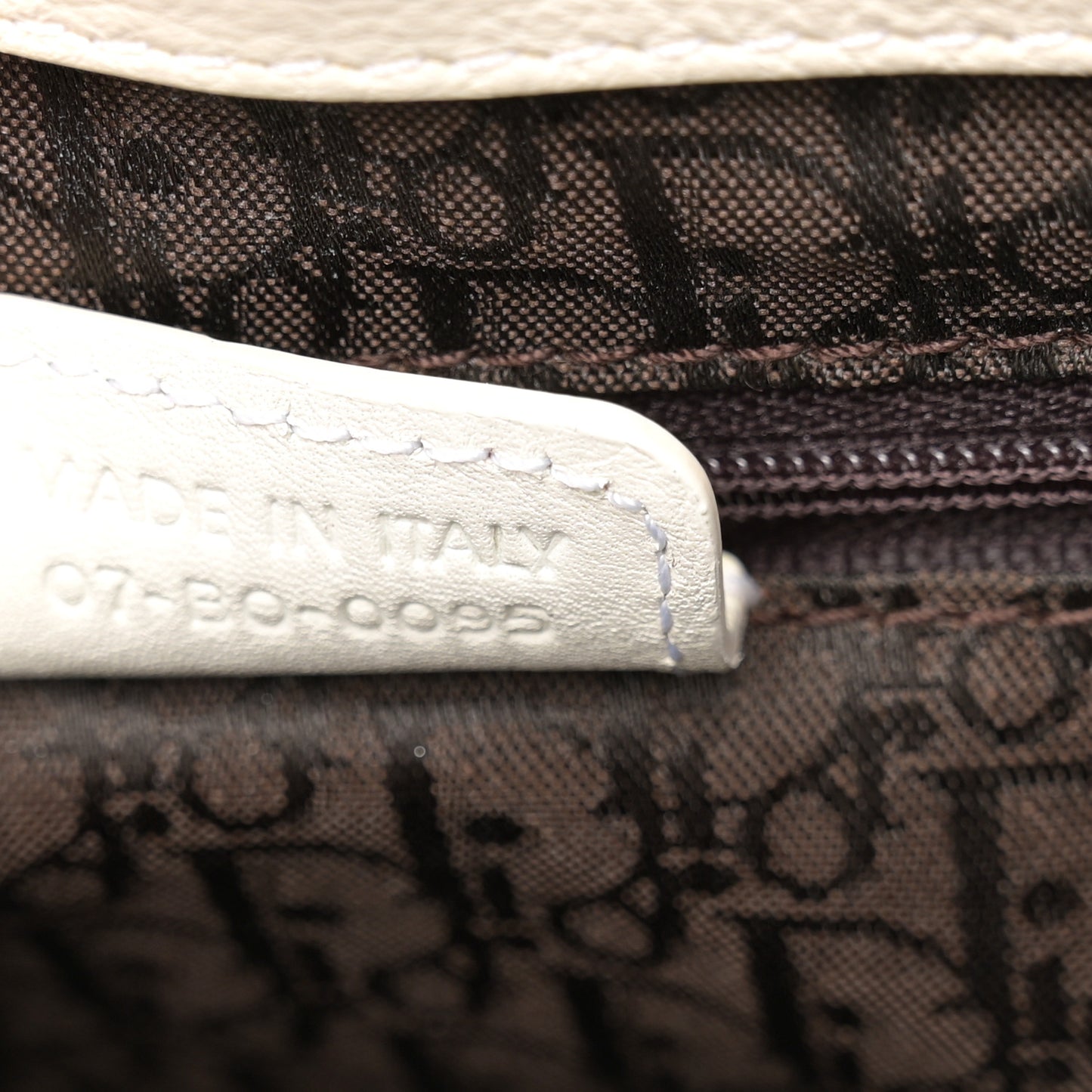 Grained Calfskin Small Dome Bag White
