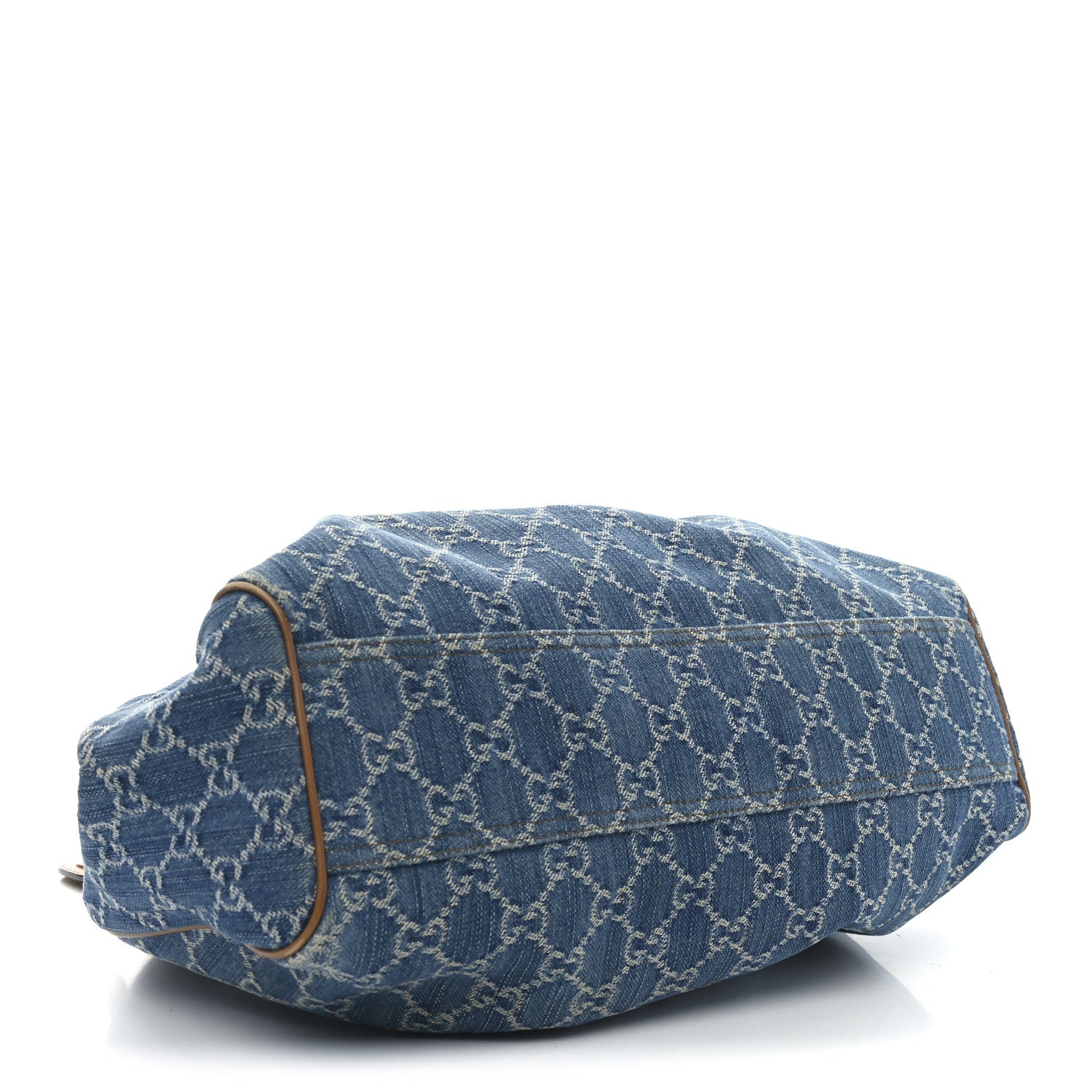 Gucci Denim Monogram Medium Sukey Tote Blue 4 of 11
