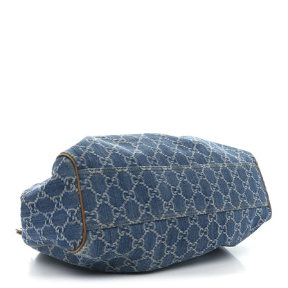 Gucci Denim Monogram Medium Sukey Tote Blue 4 of 11