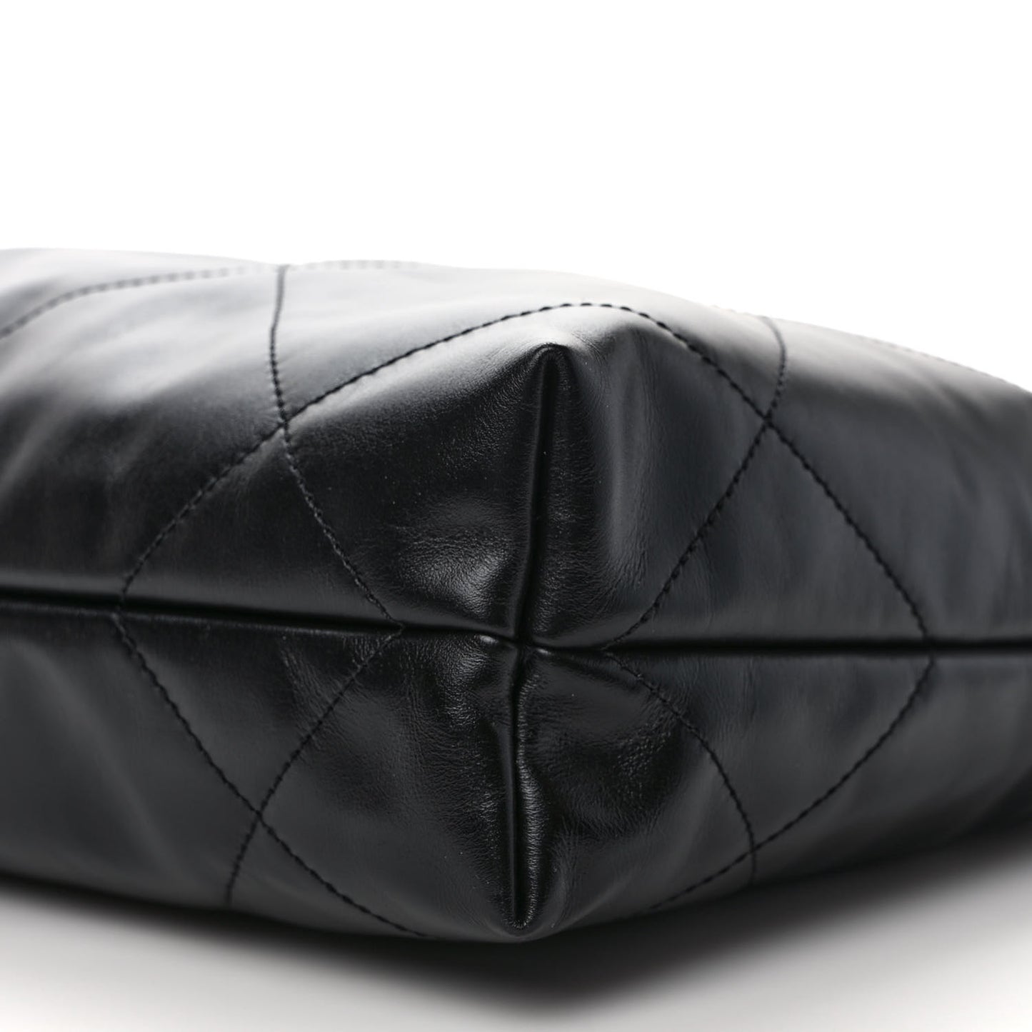 Shiny Calfskin Quilted Small Chanel 22 Black