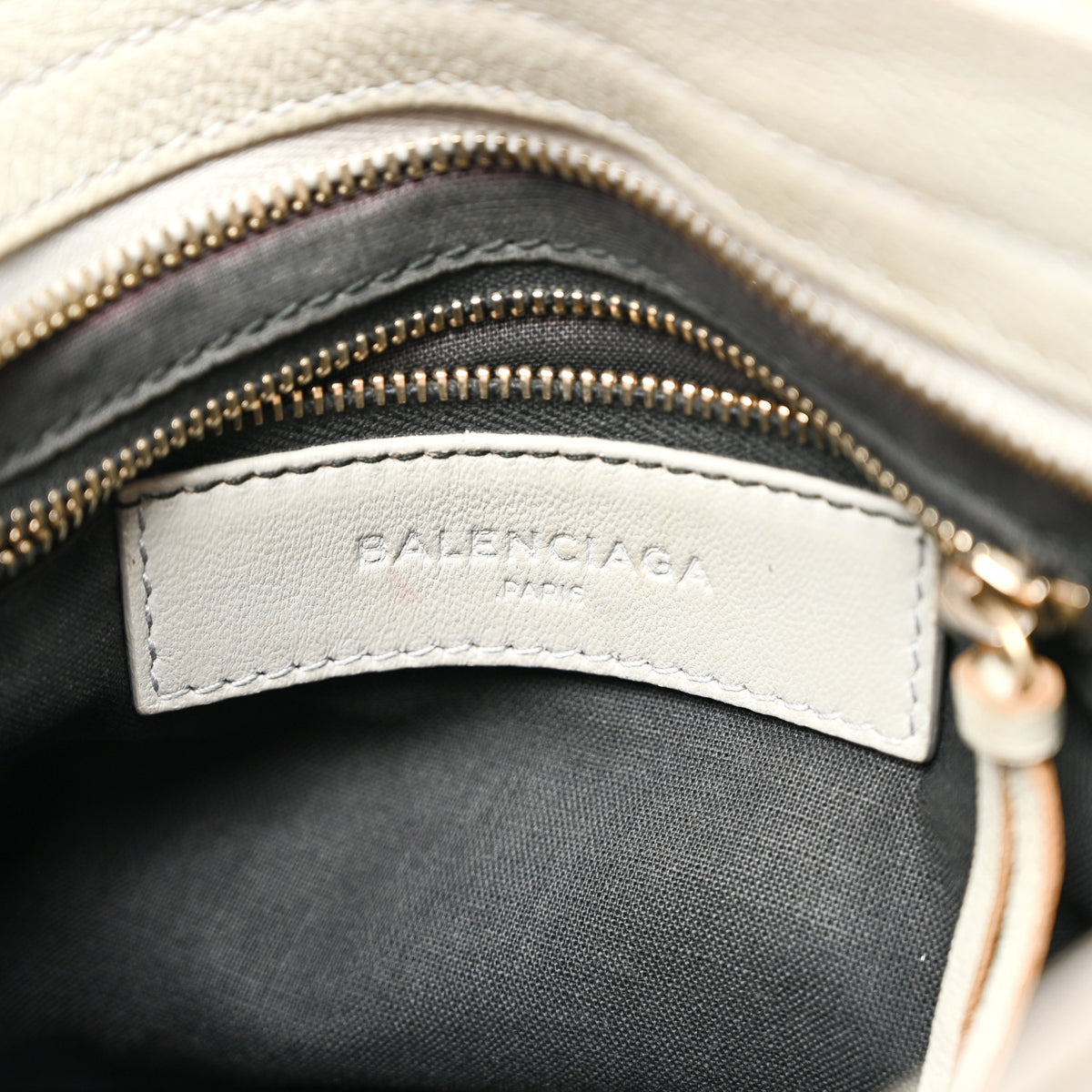 Chevre Gold Metallic Edge Hardware Mini City Gris Clair Gris Perle