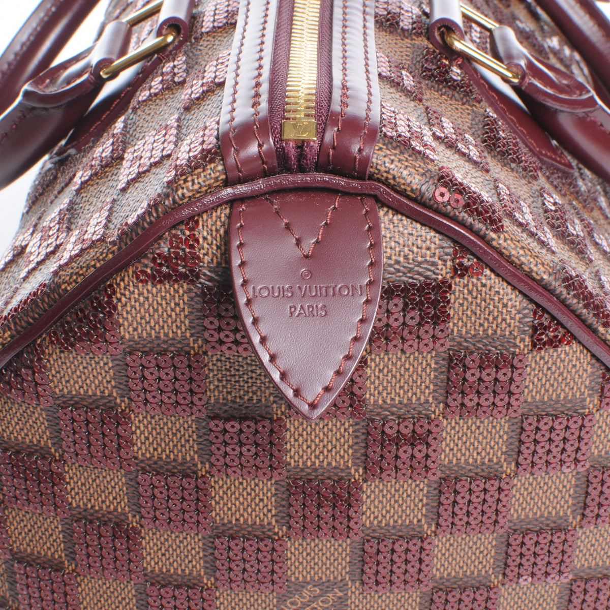 Damier Paillettes Speedy 30 Rouge