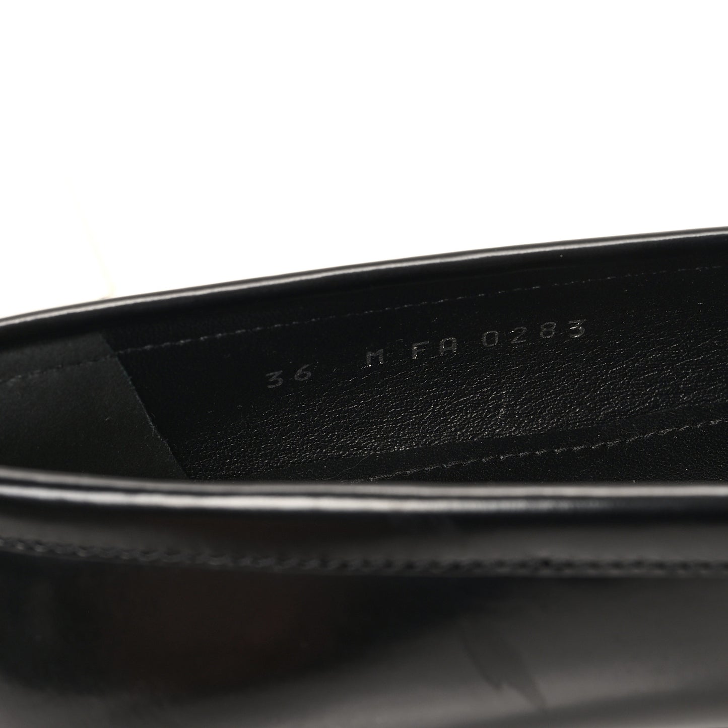 Glazed Calfskin Chess Flat Loafer 36 Black