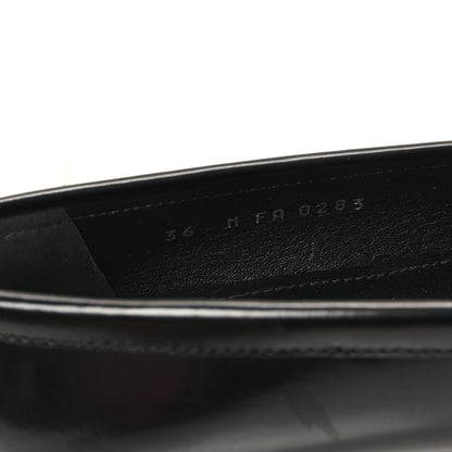 Louis Vuitton Glazed Calfskin Chess Flat Loafer 36 Black 9 of 9