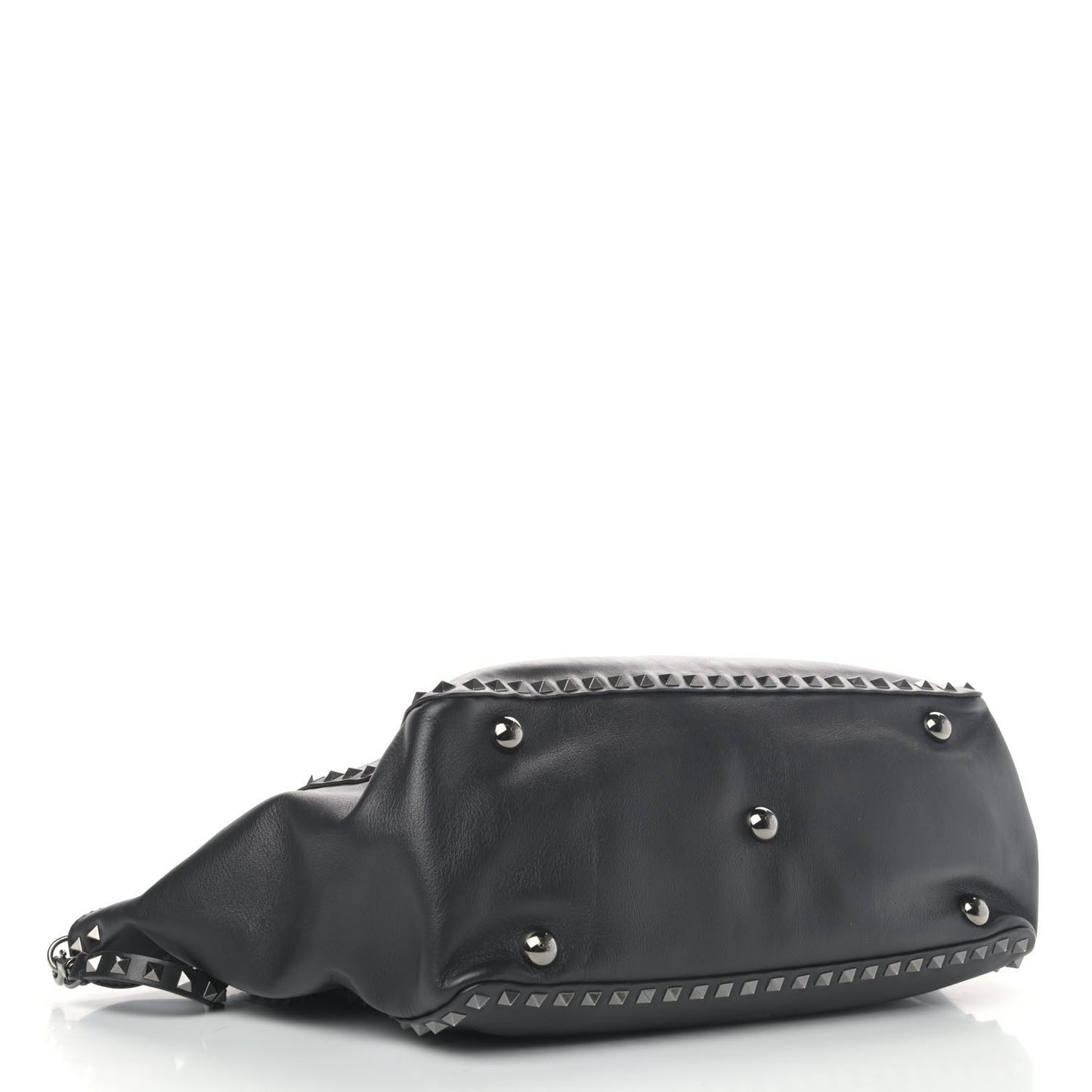 Vitello Medium Rockstud Tote Black