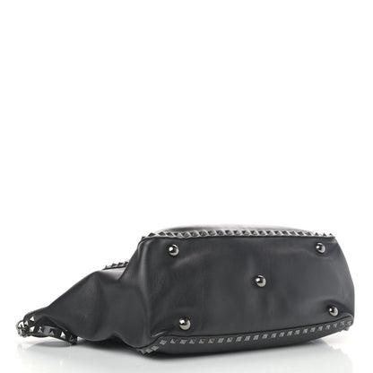 Valentino Garavani Vitello Medium Rockstud Tote Black 3 of 6