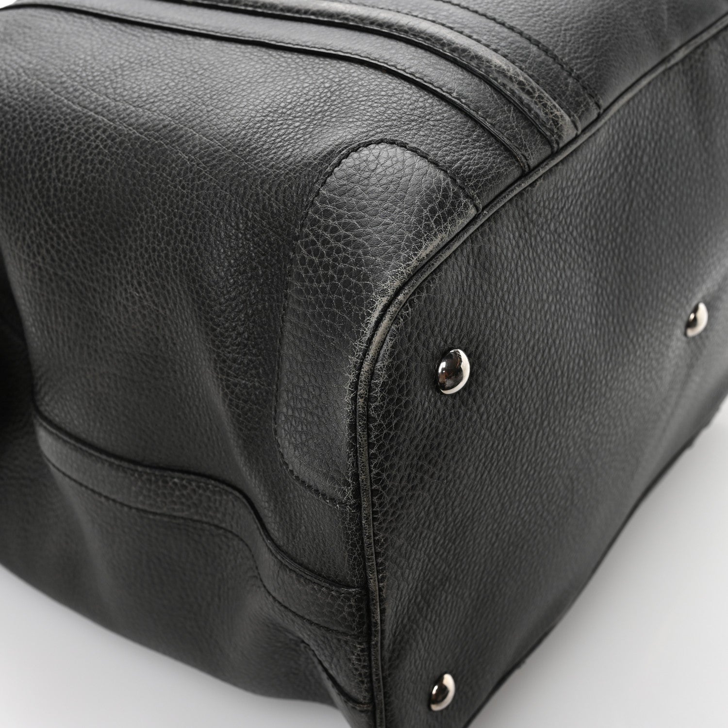 Gucci Pebbled Calfskin Carry On Duffle Grey 11 of 13