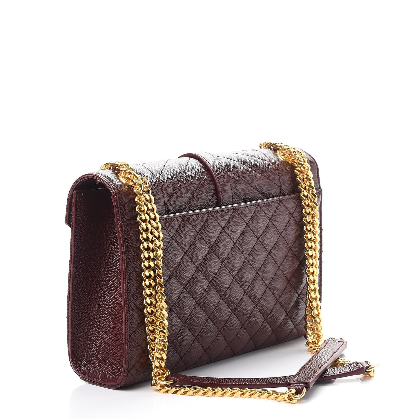 Grain De Poudre Textured Mixed Matelasse Medium Triquilt Monogram Satchel Rouge Legion