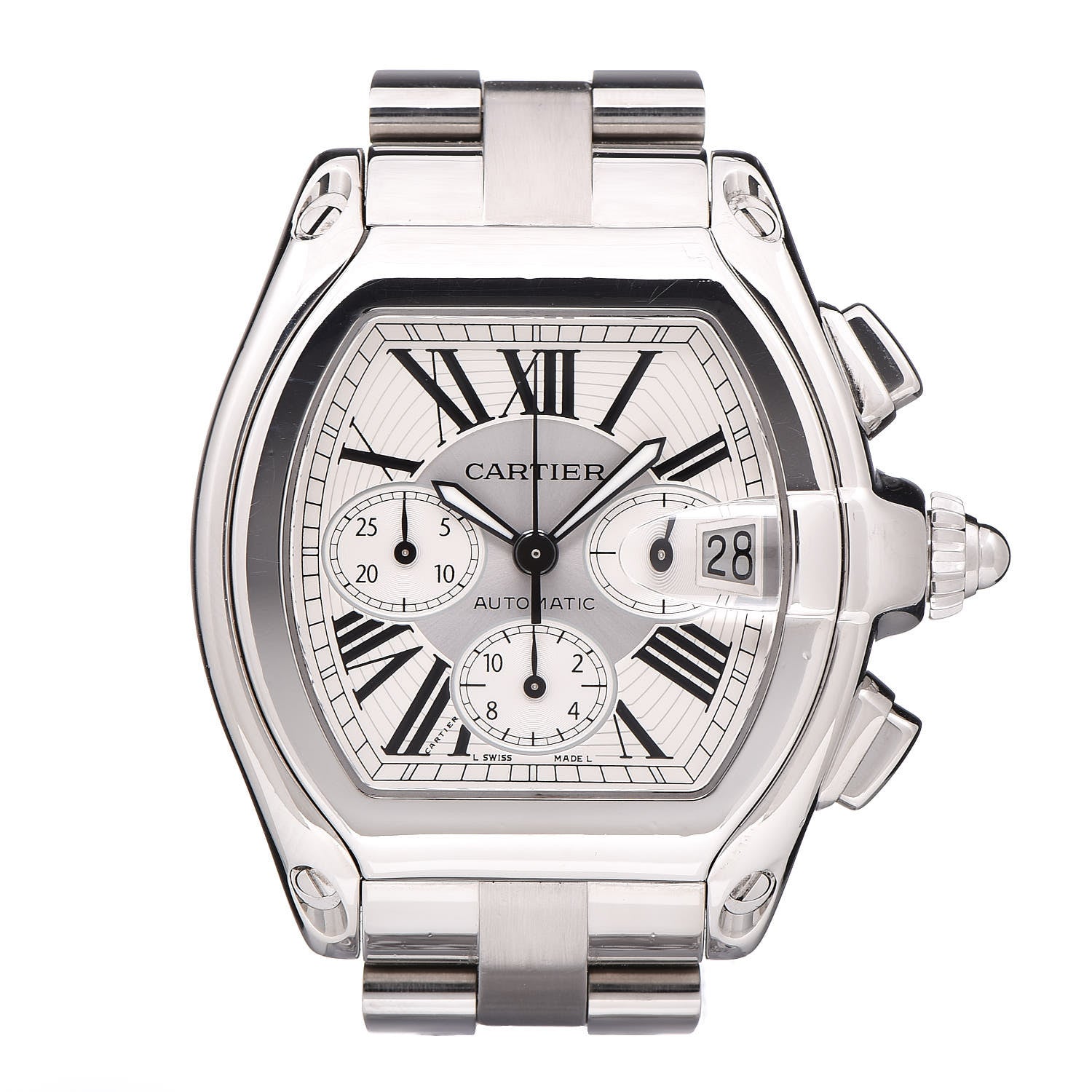 Cartier Stainless Steel 42mm Roadster Chronograph Automatic Watch 1 of 7
