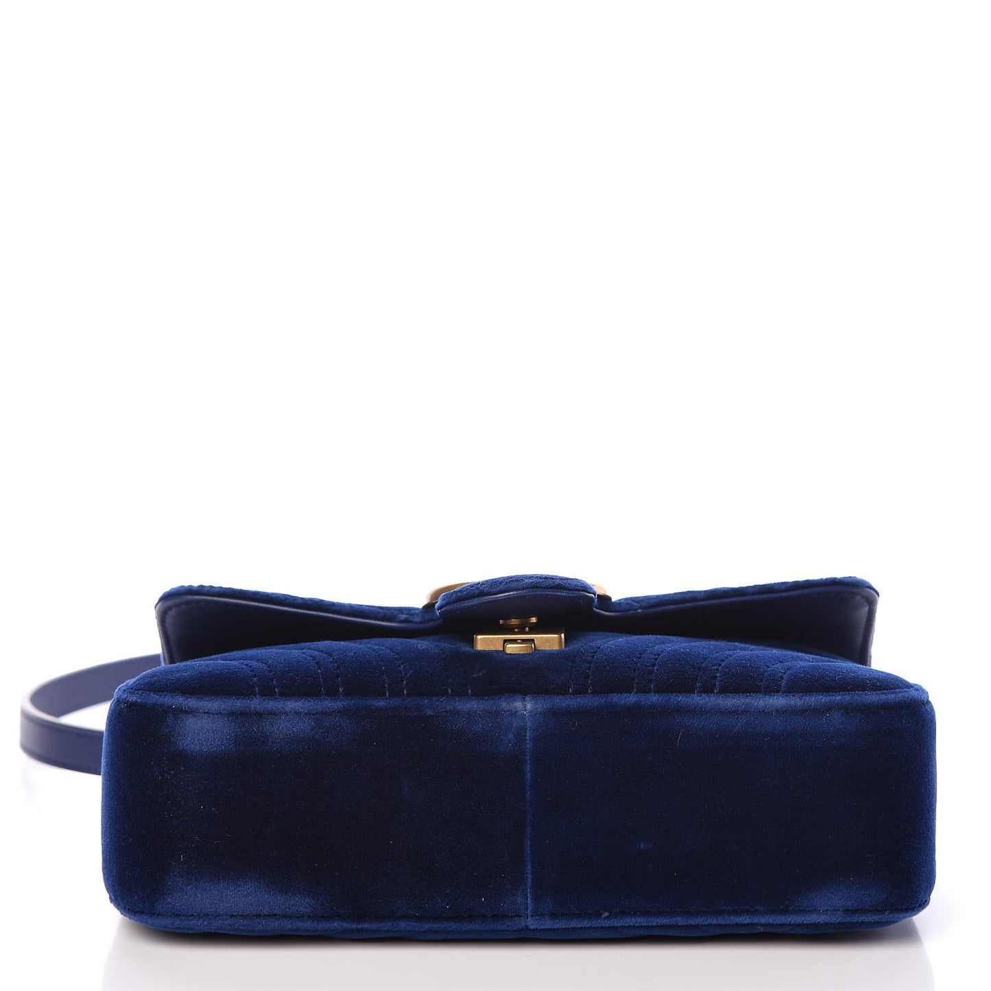 Velvet Matelasse Mini GG Marmont Shoulder Bag Cobalt Blue