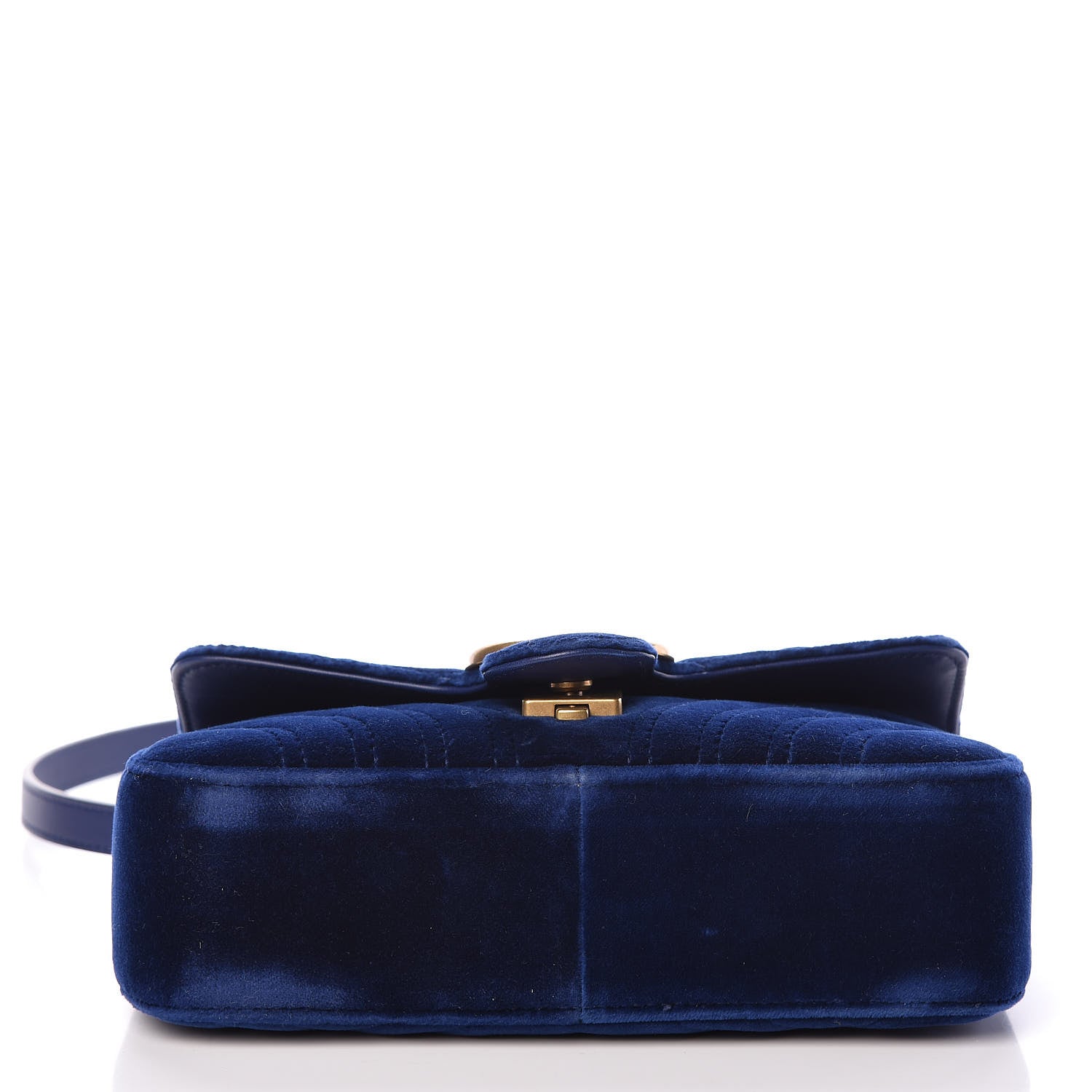 Gucci Velvet Matelasse Mini GG Marmont Shoulder Bag Cobalt Blue 14 of 14
