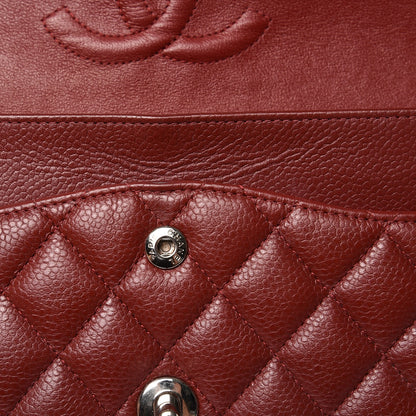 Chanel Caviar Quilted Medium Double Flap Dark Red 10 of 11