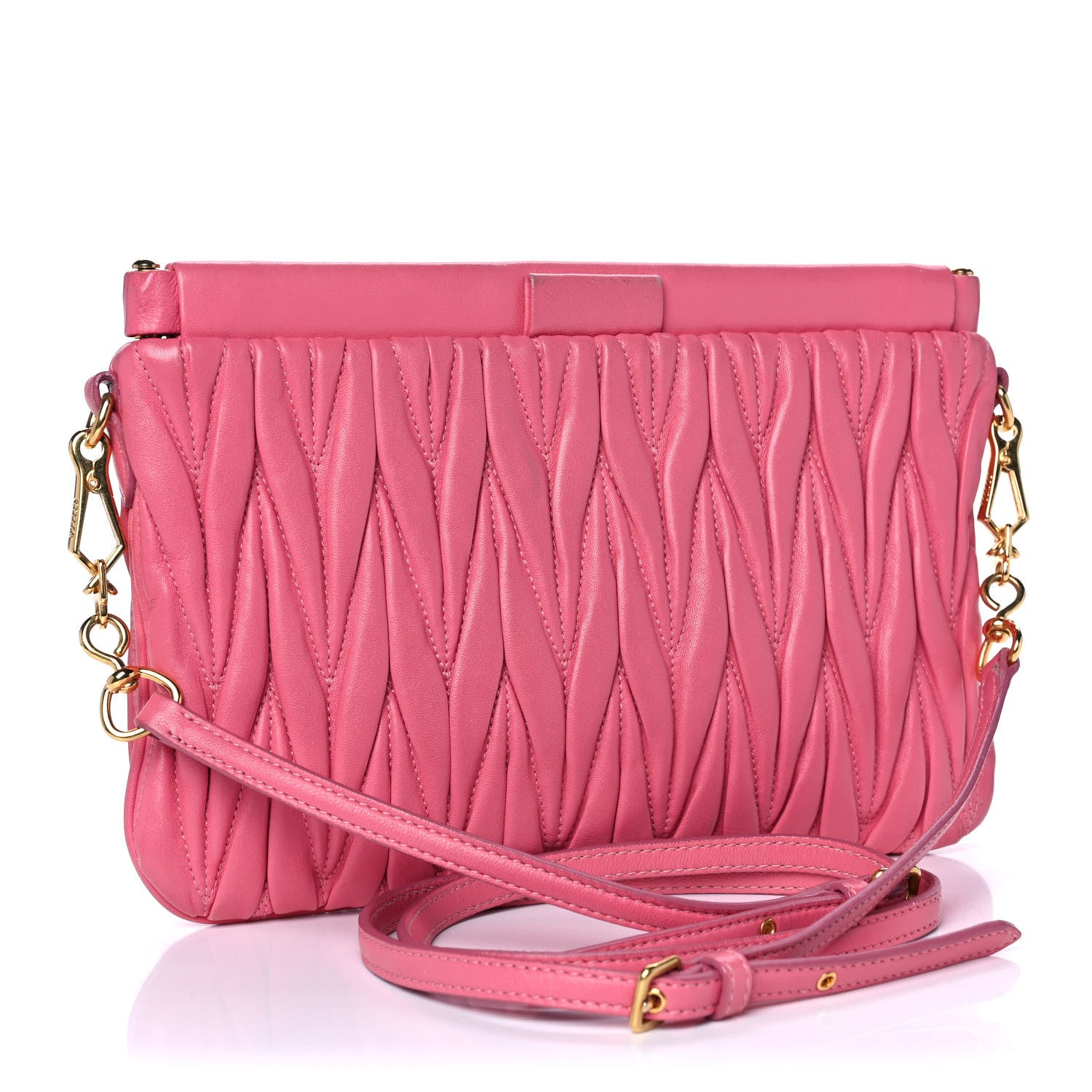 Miu Miu Nappa Matelasse Crossbody Peonia 3 of 16