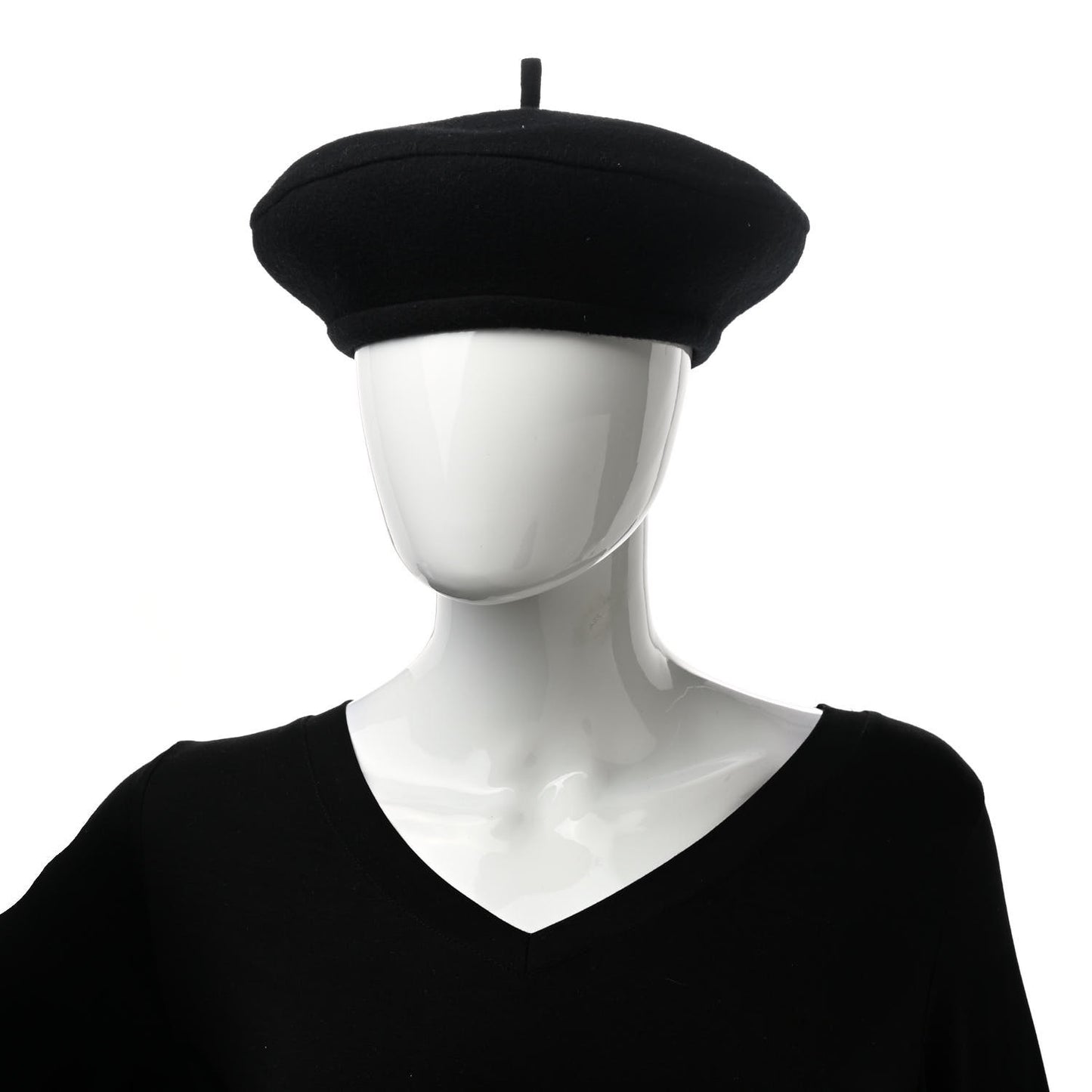 Wool Oblique Reversible Chic Beret 57 Black