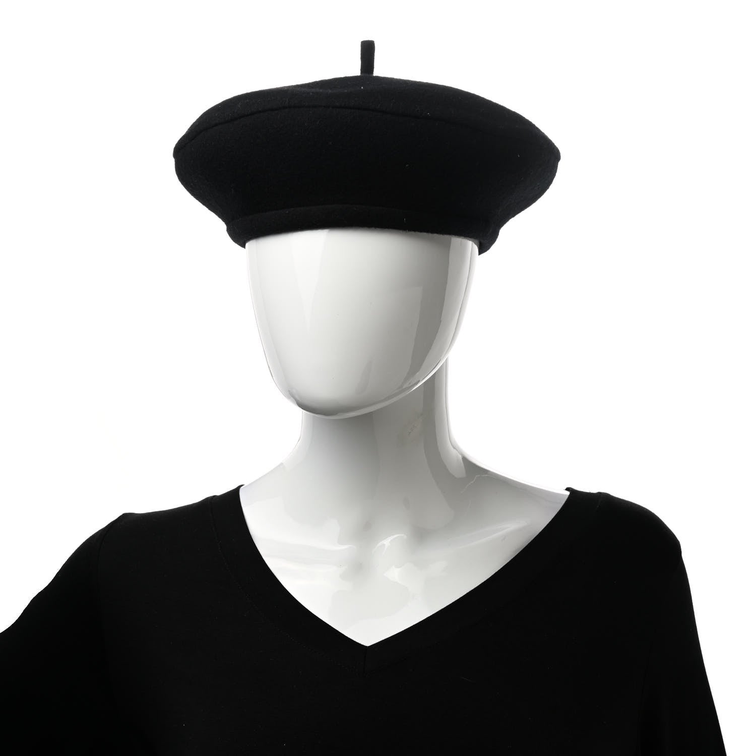 Christian Dior Wool Oblique Reversible Chic Beret 57 Black 2 of 8