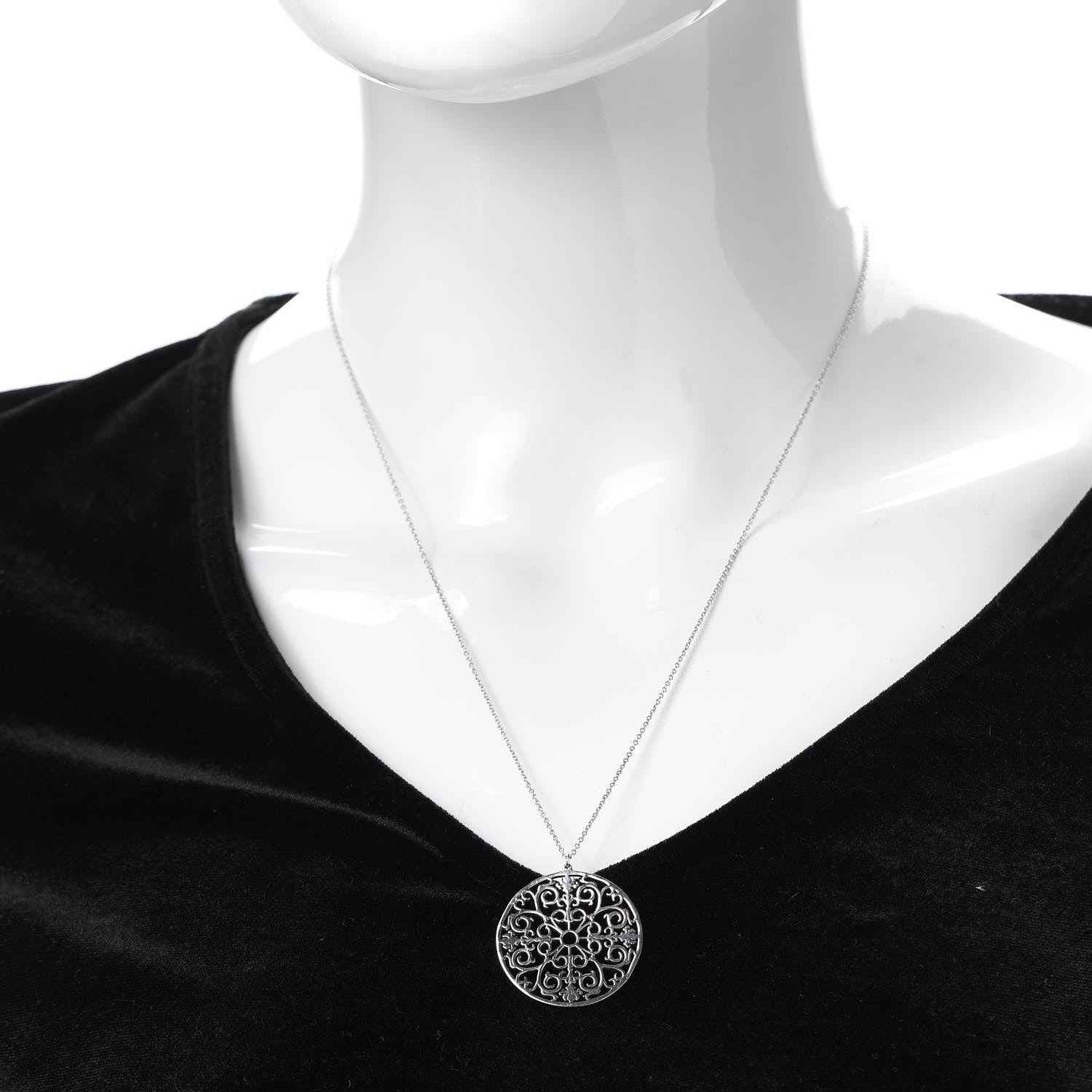 Tiffany Sterling Silver Enchant Round Medallion Pendant Necklace 2 of 6