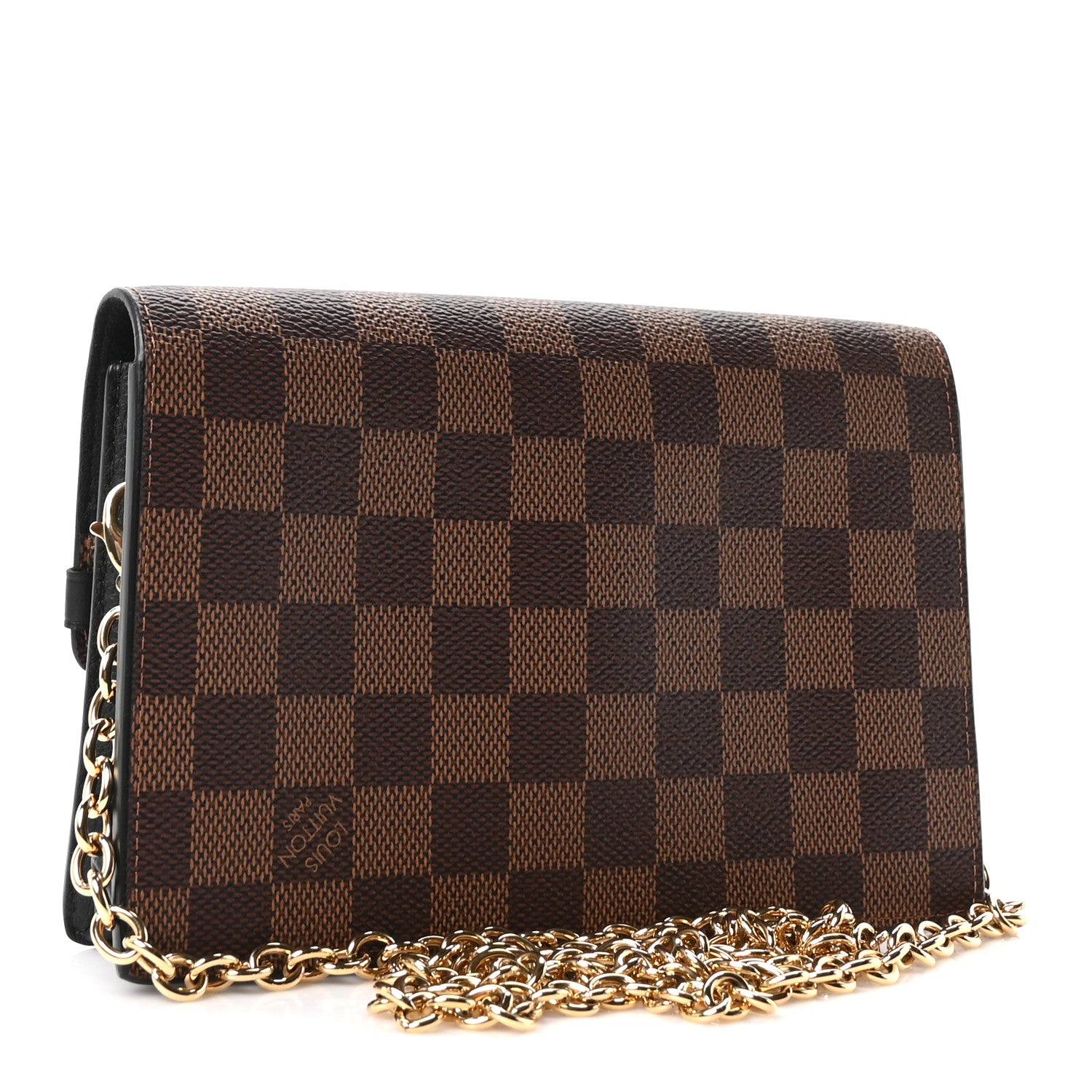 Louis Vuitton Damier Ebene Vavin Chain Wallet Black 3 of 10