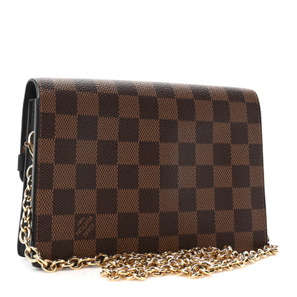 Louis Vuitton Damier Ebene Vavin Chain Wallet Black 3 of 10