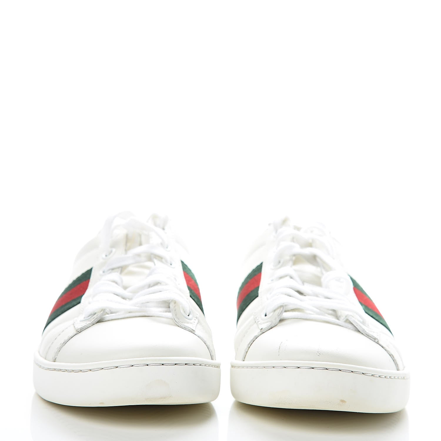 Gucci Calfskin Crocodile Web Womens Ace Sneakers 39 White Green 2 of 18