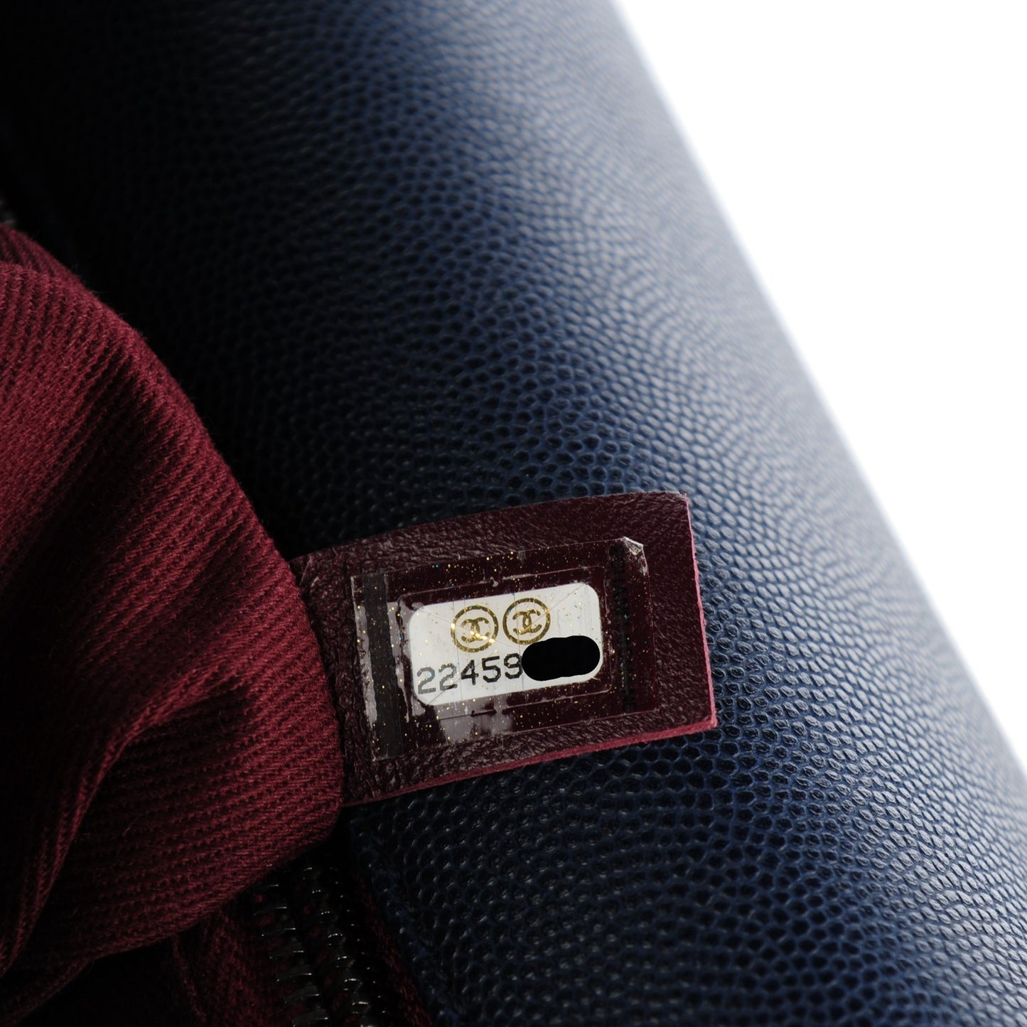 Caviar Quilted Medium Coco Handle Flap Navy Blue