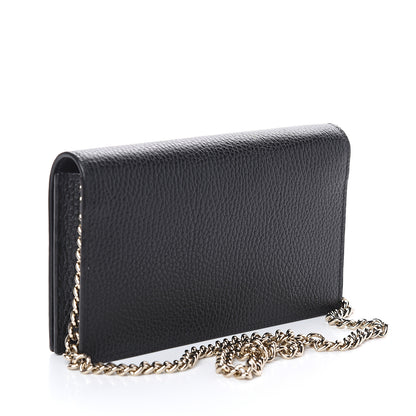 Gucci Dollar Calfskin Medium Betty Chain Wallet Black 2 of 7