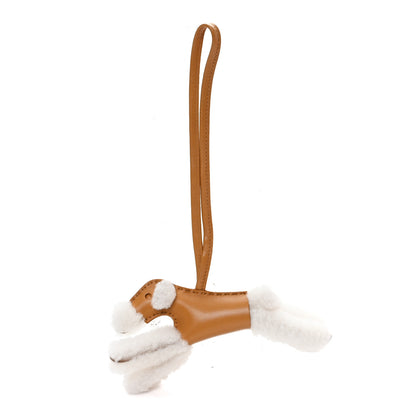 Hermes Milo Lambskin Shearling Budy Charm Sesame 1 of 4